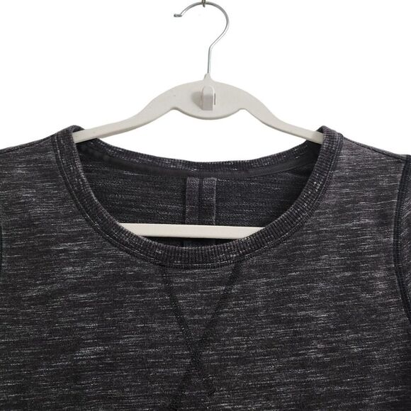 Lululemon Sweatshirt 4 Exhalation Pullover II Heathered Marled Black Long Sleeve - Picture 3 of 11